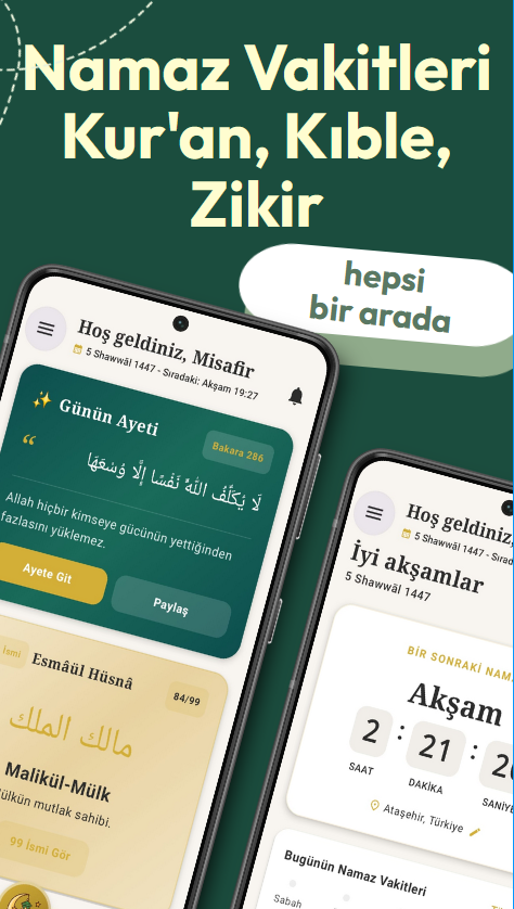 Namaz Vakti uygulama ekranı